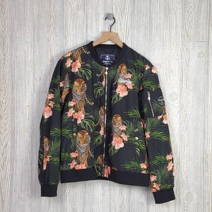 Blount & Pool Men’s 44 Large Black Green Maui Tiger Bomber Jacket Made in USA